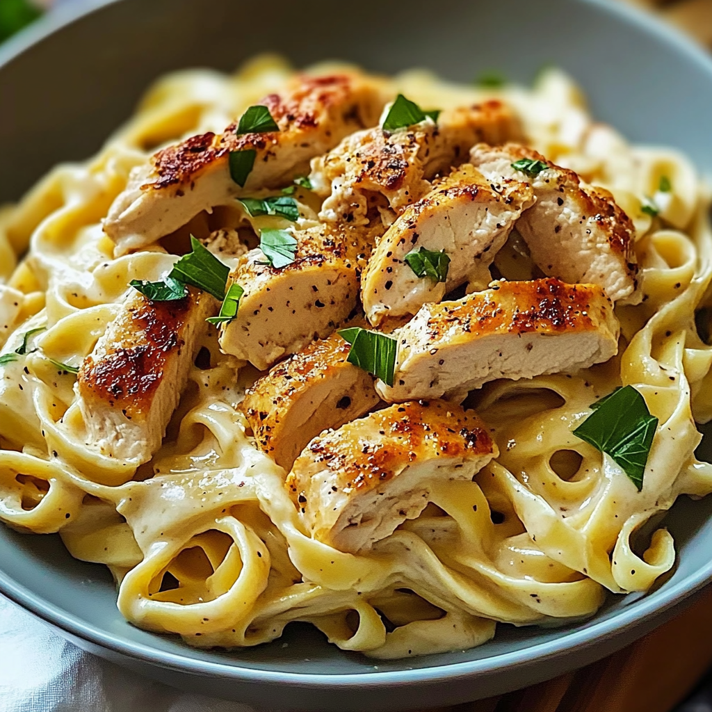 Recipe preparation for Cajun Chicken Alfredo
