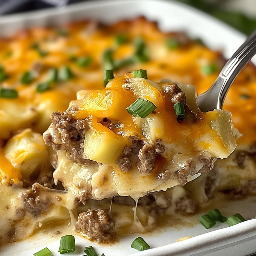 Recipe preparation for Ground Beef Casserole Potatoes