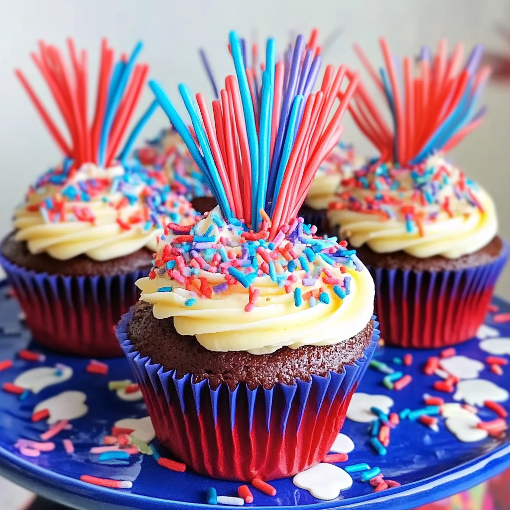 Recipe preparation for Fireworks Cupcakes