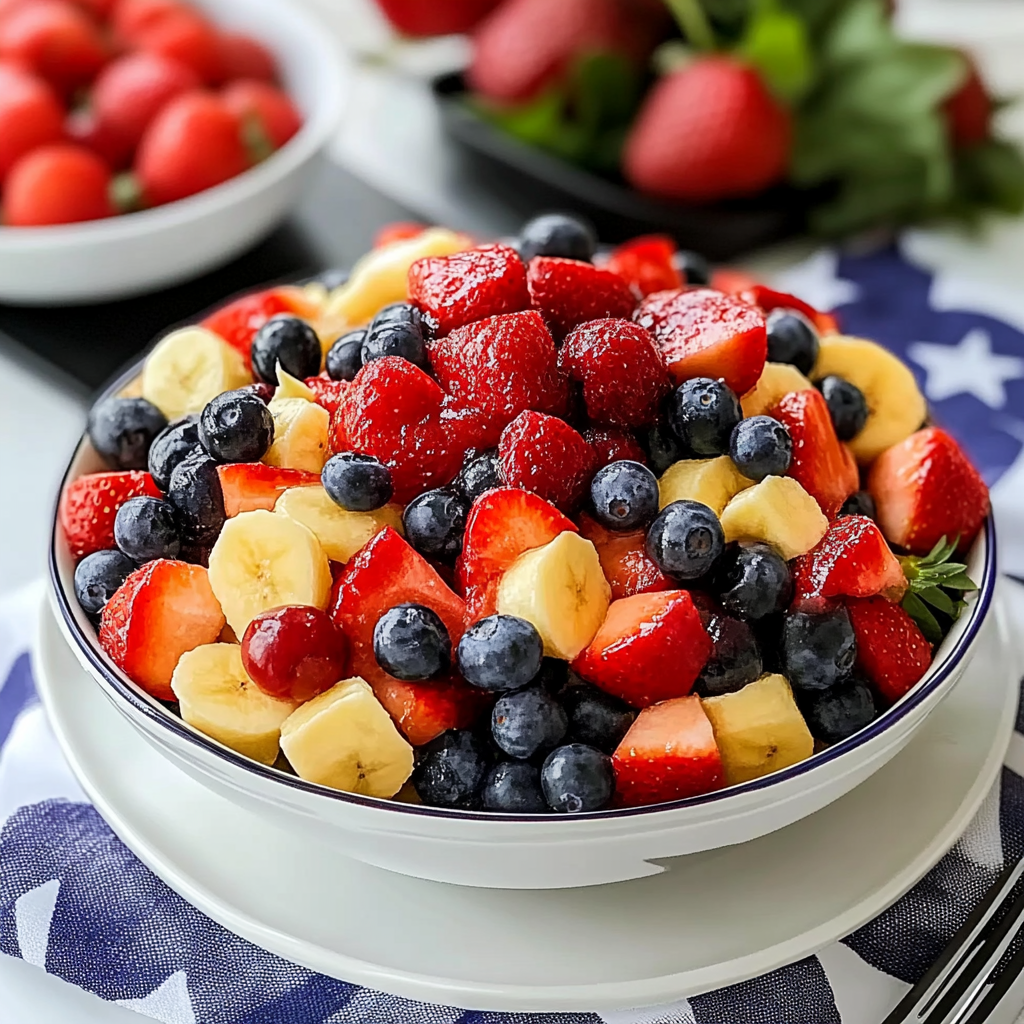 Recipe preparation for 4th of July Fruit Salad