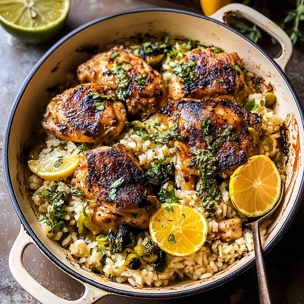 Recipe preparation for Greek Chicken and Rice Skillet