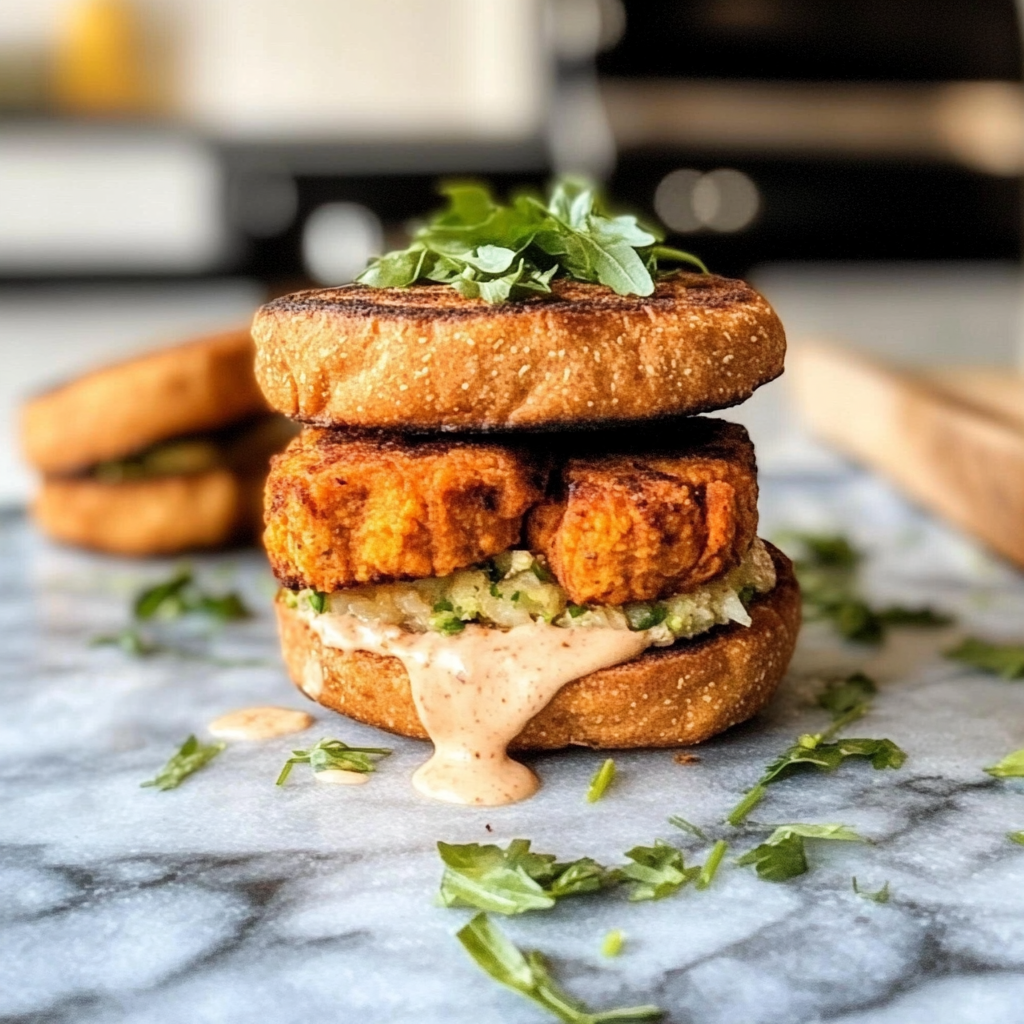 Recipe preparation for Cauliflower Sweet Potato Burgers