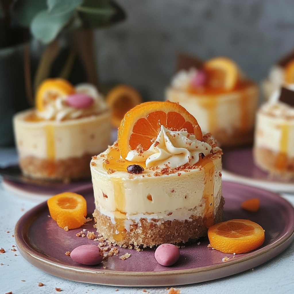 Recipe preparation for mini-easter-cheesecakes-with-orange