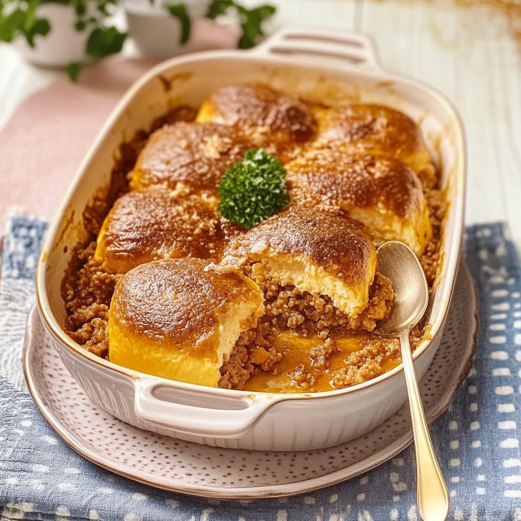 Recipe preparation for Easy Sloppy Joe Casserole Recipe