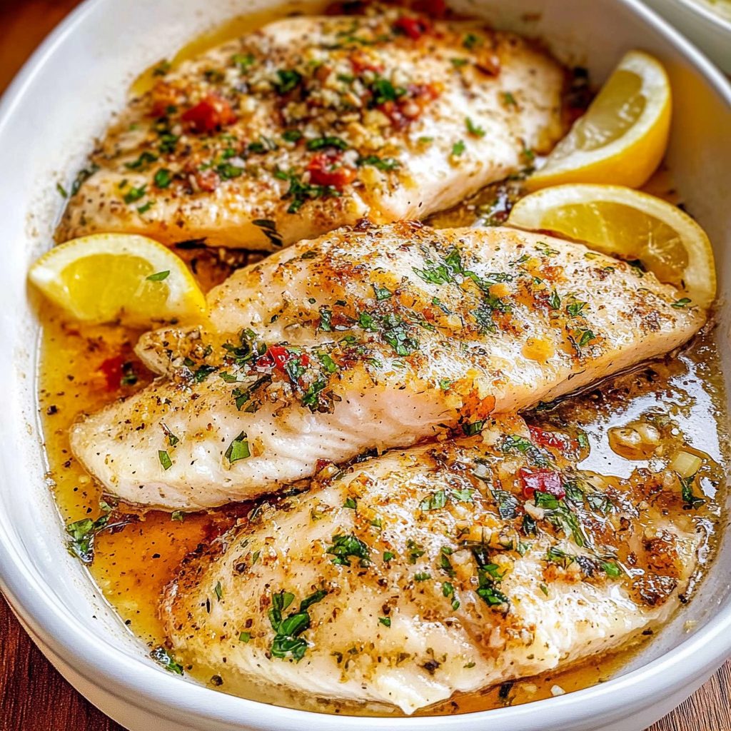 Recipe preparation for Easy Garlic Butter Oven-Baked Tilapia Recipe