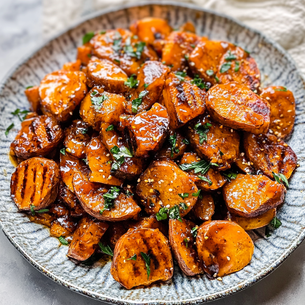 Recipe preparation for Sweet and Spicy Hot Honey Sweet Potatoes Recipe