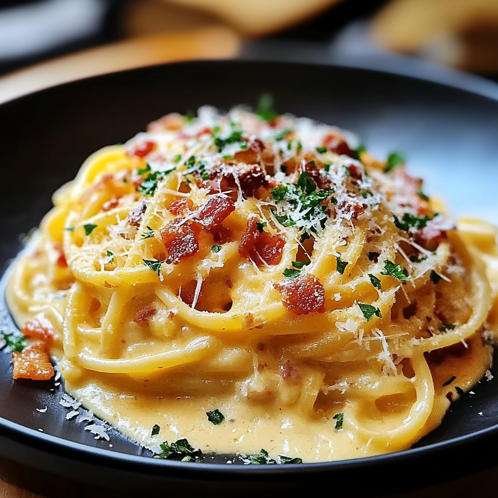 Recipe preparation for Creamy Bacon Cheese Pasta Bake