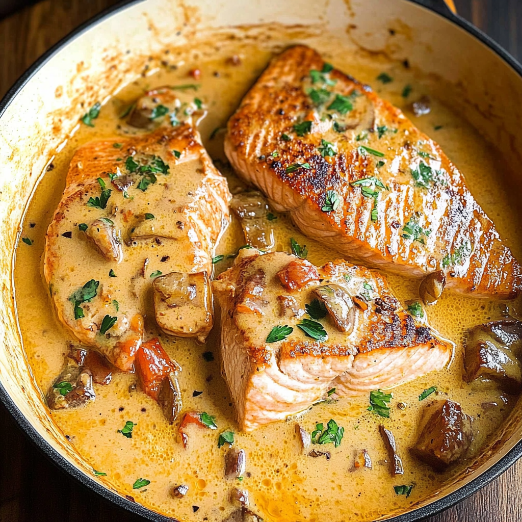 Recipe preparation for Marry Me Salmon Recipe