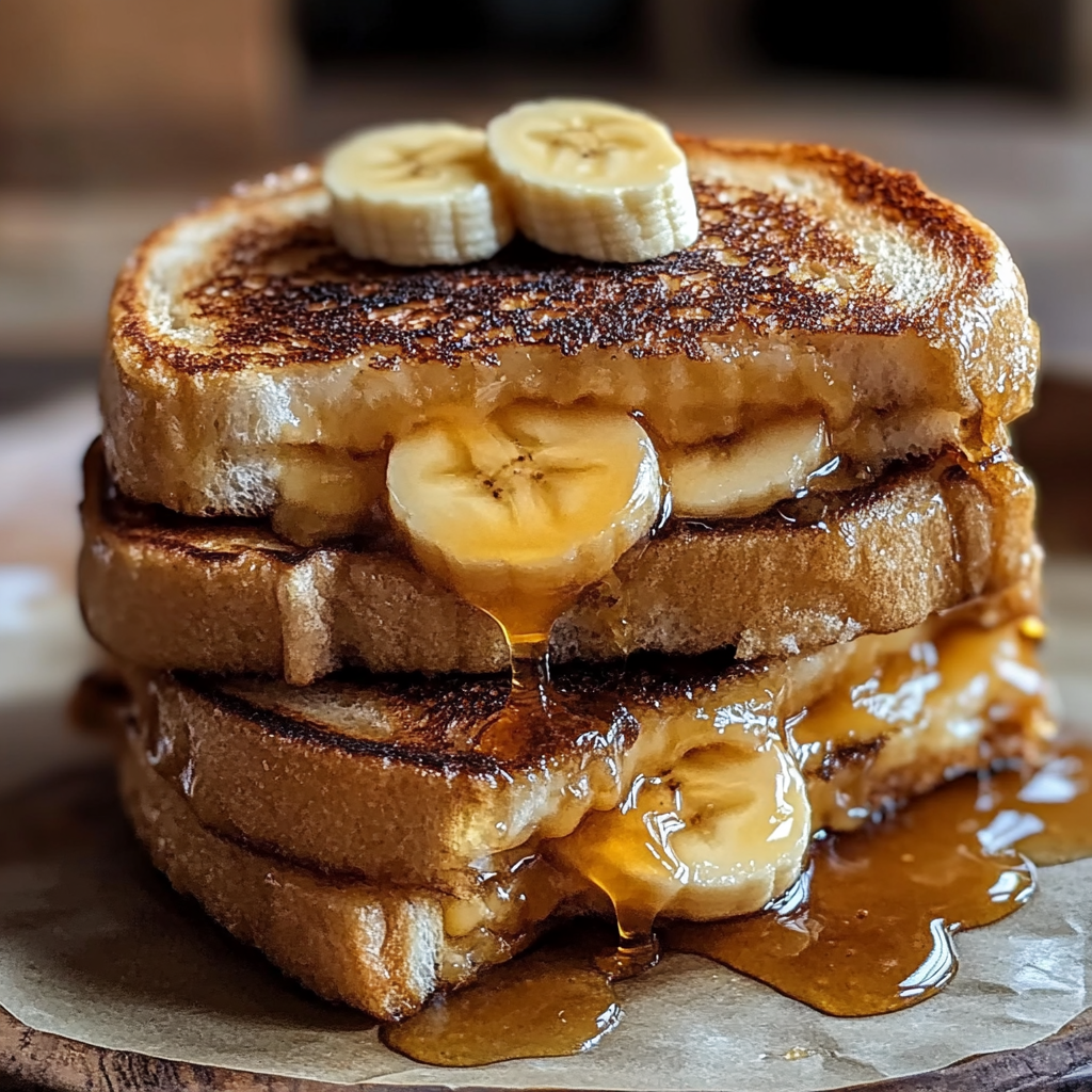 Recipe preparation for Honey Banana Grilled Cheese