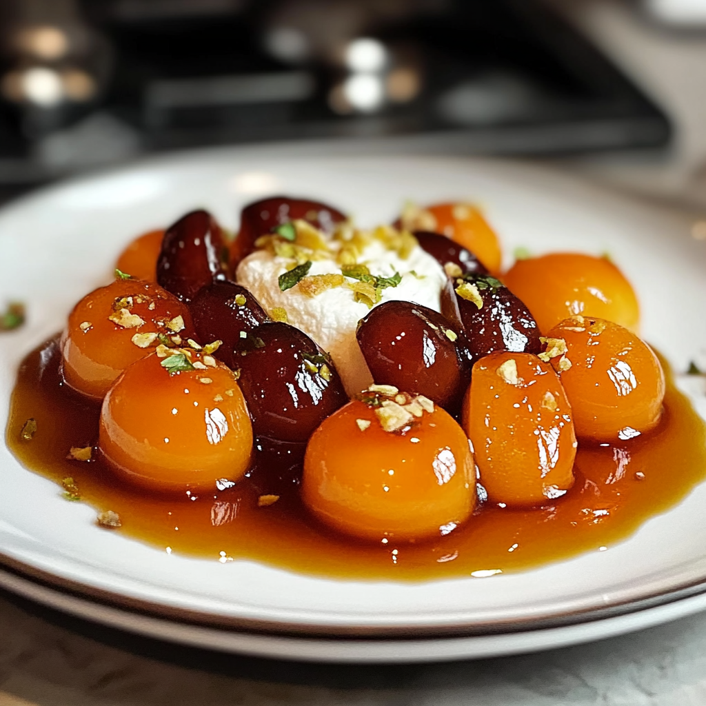 Recipe preparation for Turkish Poached Apricots Dish