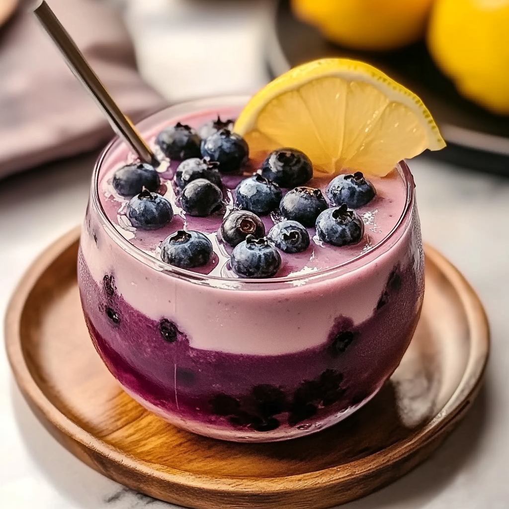 Recipe preparation for Blueberry Lemonade