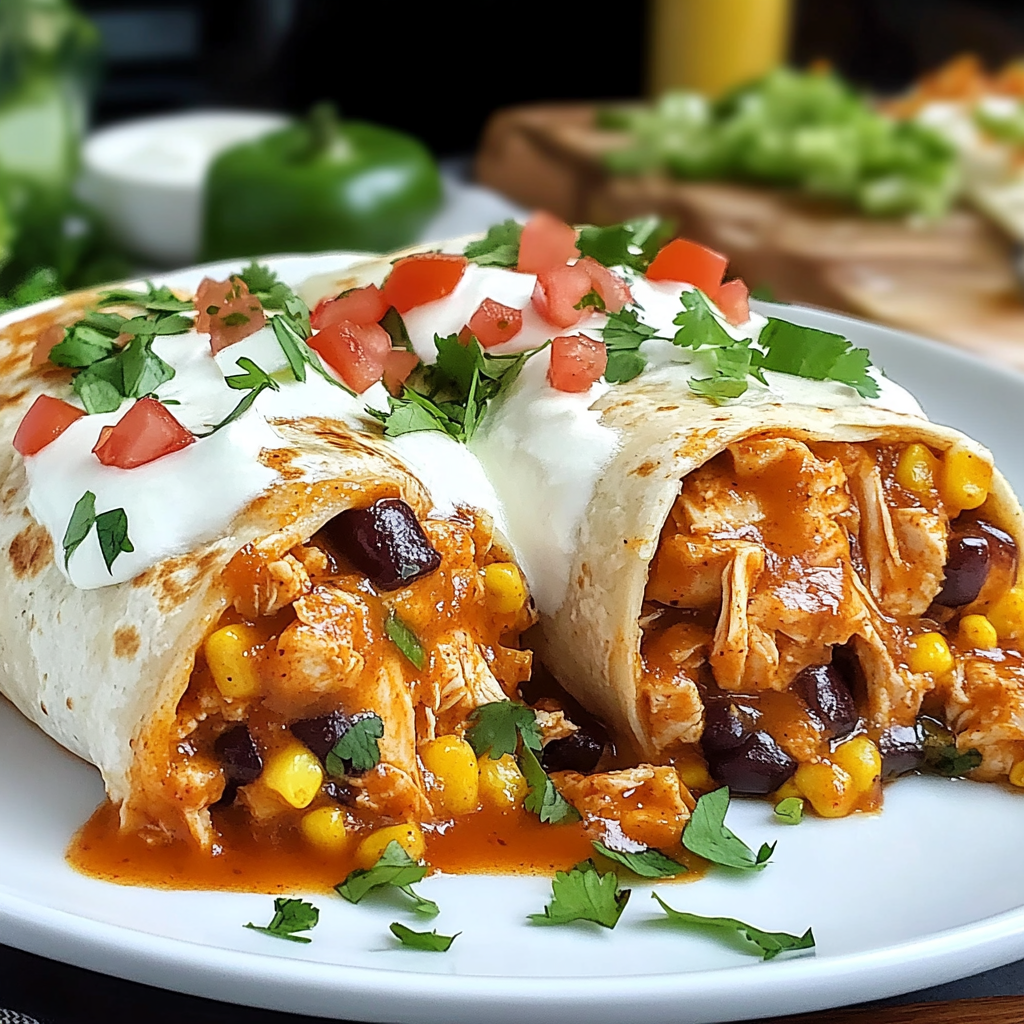 Recipe preparation for Smothered Baked Chicken Burritos