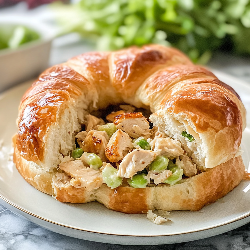 Recipe preparation for Chicken Salad on Croissants
