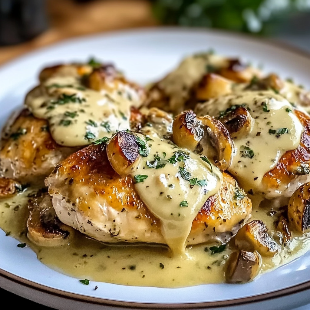 Recipe preparation for Cheesy Garlic Butter Chicken