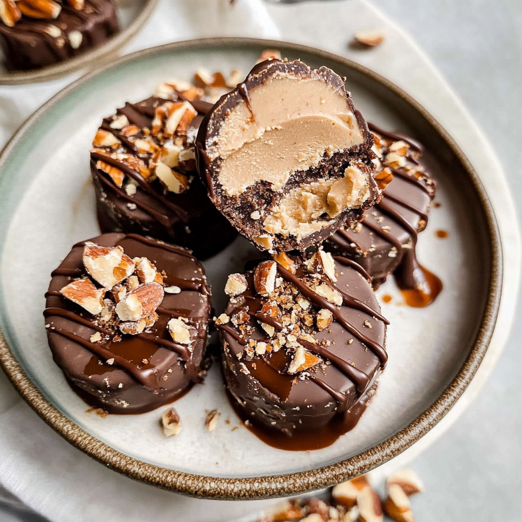 Recipe preparation for Frozen Greek Yogurt Peanut Butter Bites
