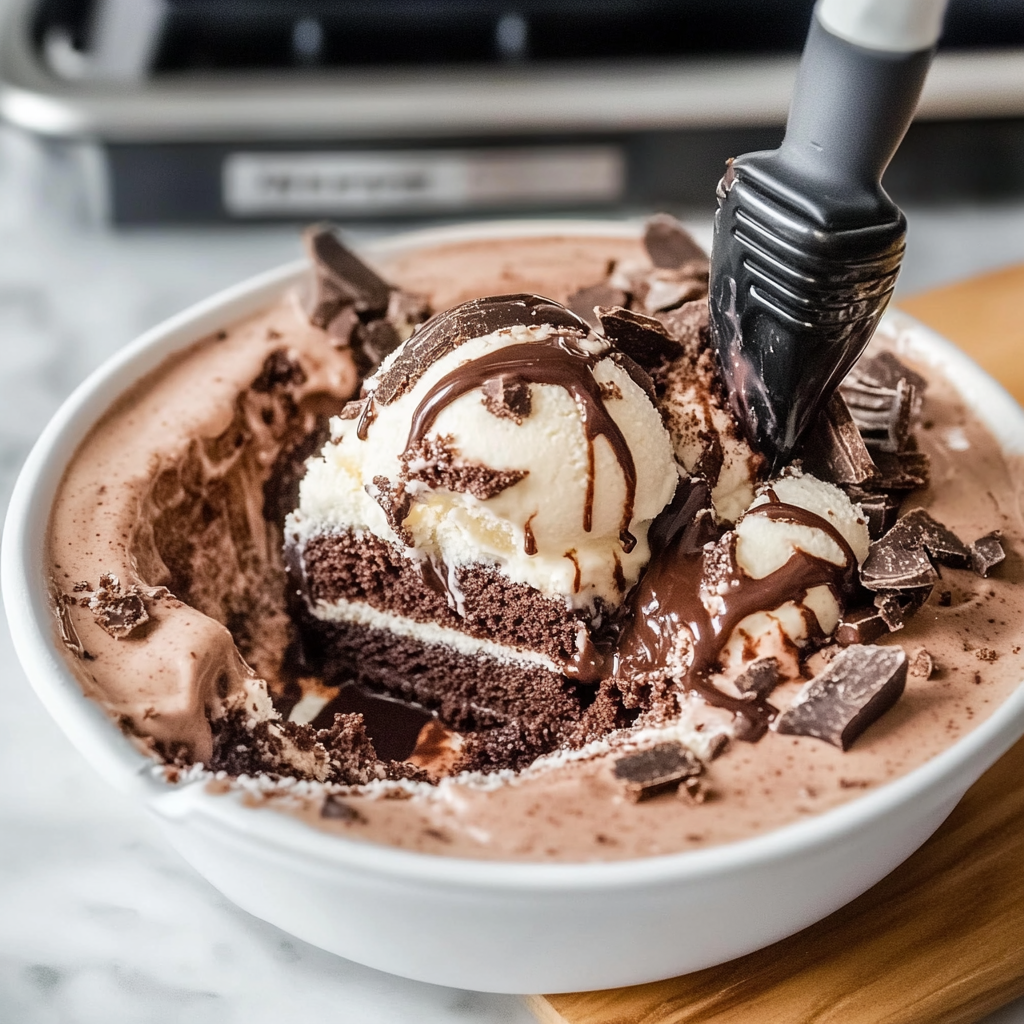 Recipe preparation for Classic Mississippi Mud Ice Cream