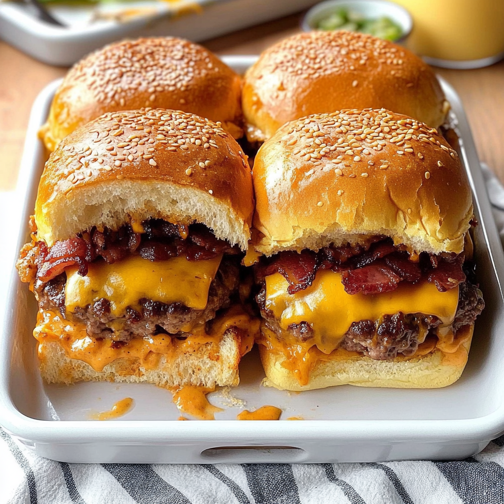 Recipe preparation for Bacon Cheeseburger Sliders