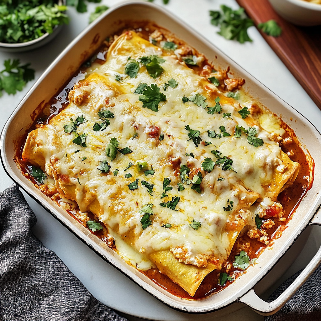 Recipe preparation for White Chicken Enchiladas