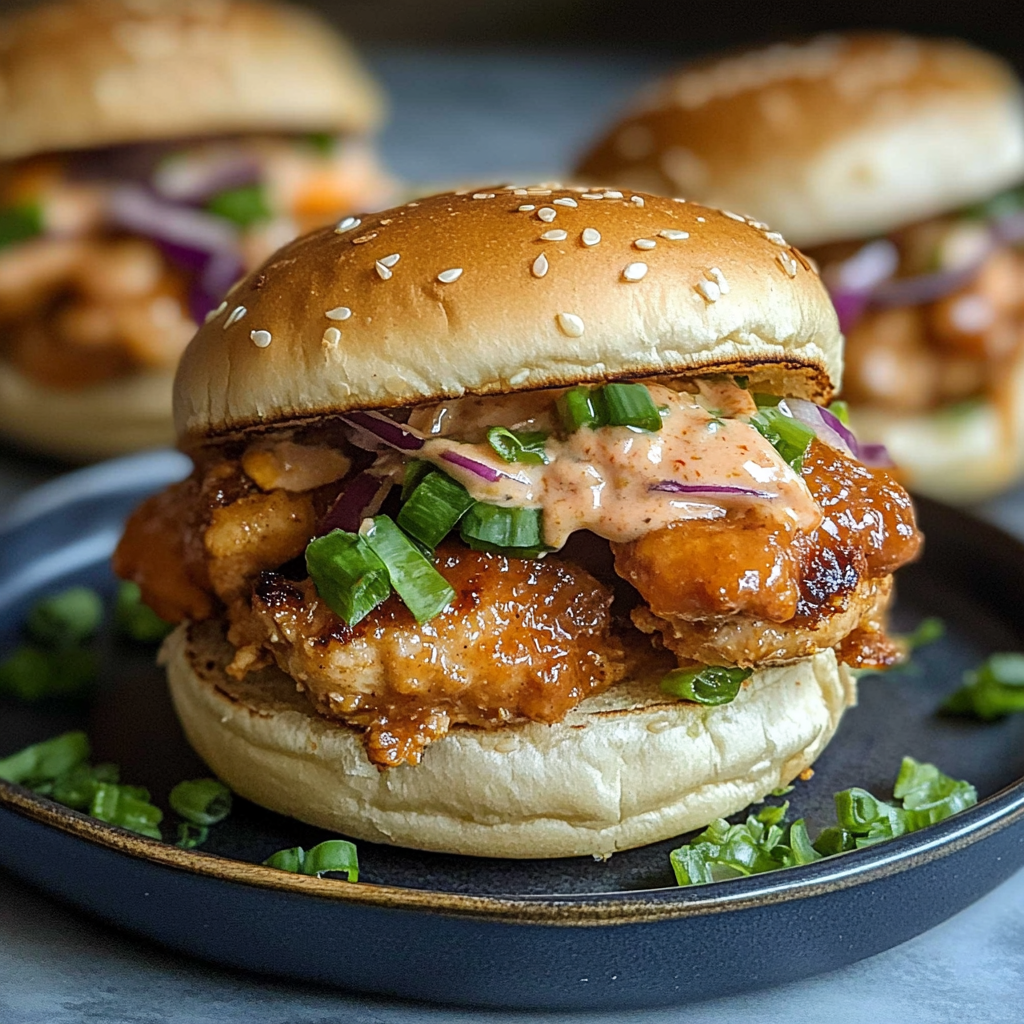 Recipe preparation for Bang Bang Chicken Sliders
