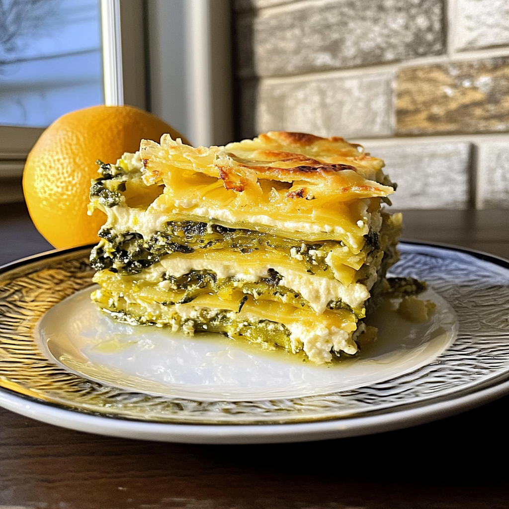 Recipe preparation for Savory Lemon Vegetable Lasagna