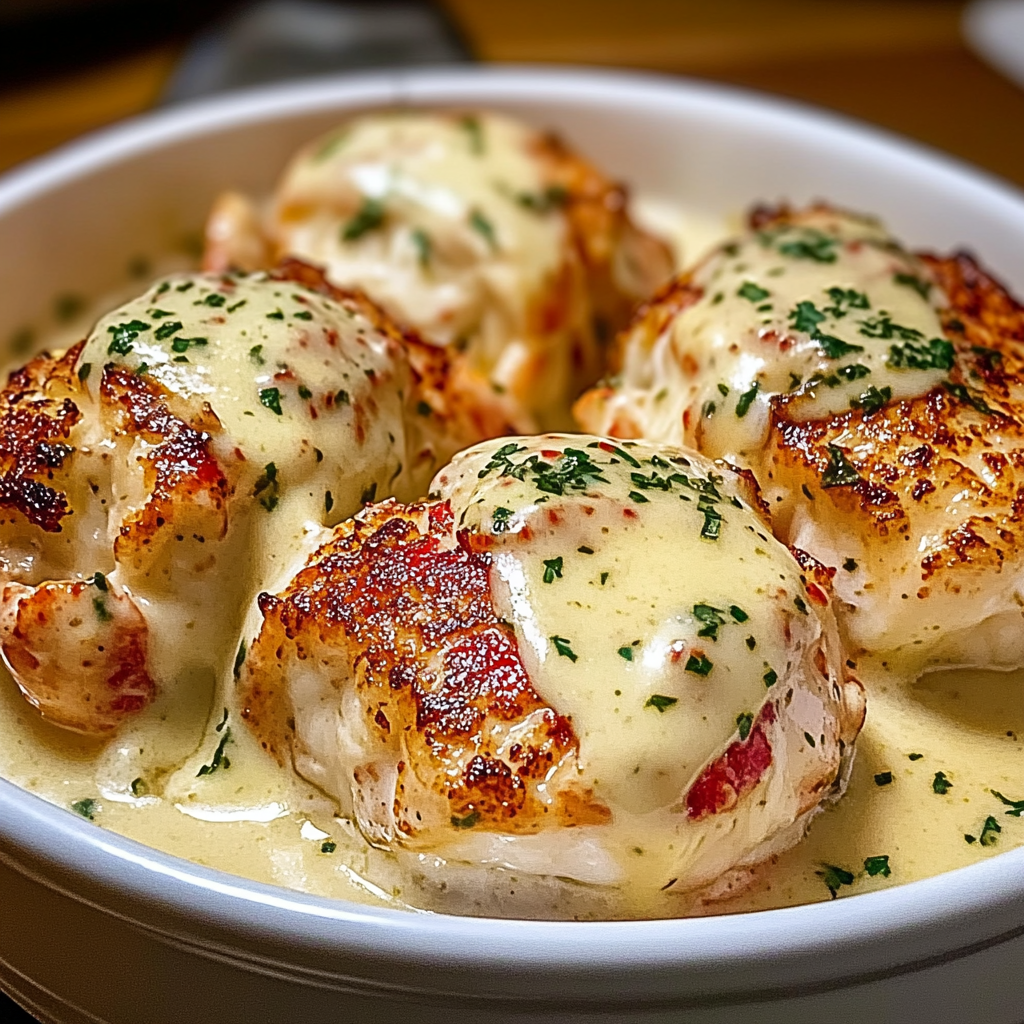 Recipe preparation for Broiled Lobster Creamy Garlic Butter