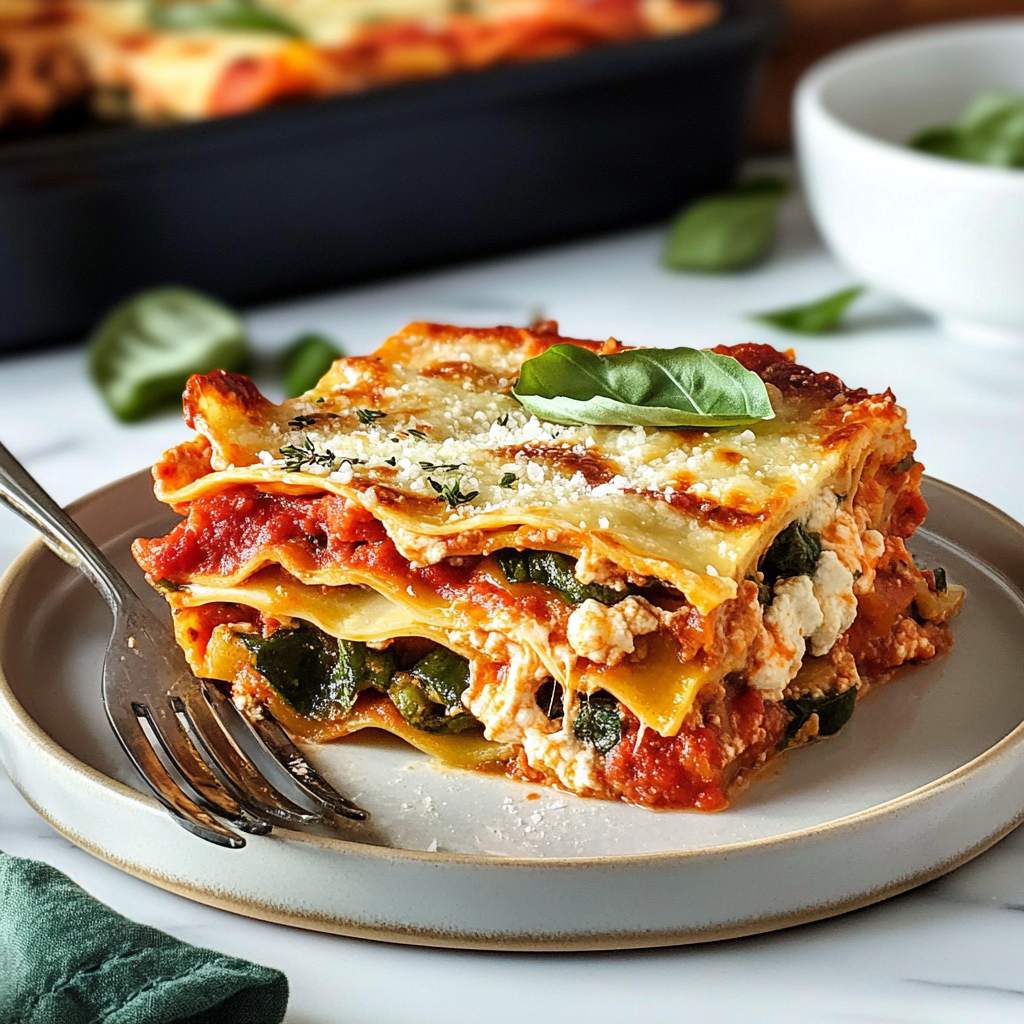 Recipe preparation for Spicy Vegetable Lasagna