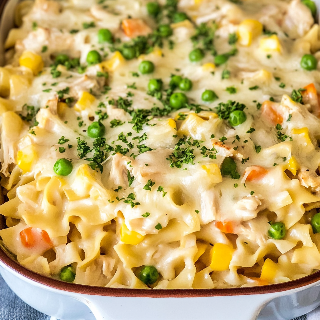 Recipe preparation for Chicken Noodle Casserole