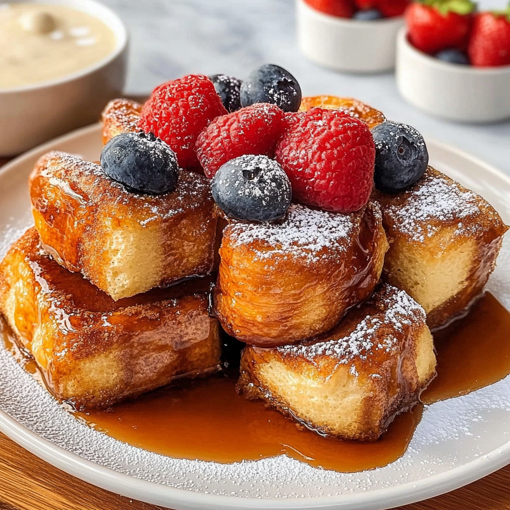 Recipe preparation for Hawaiian Roll French Toast