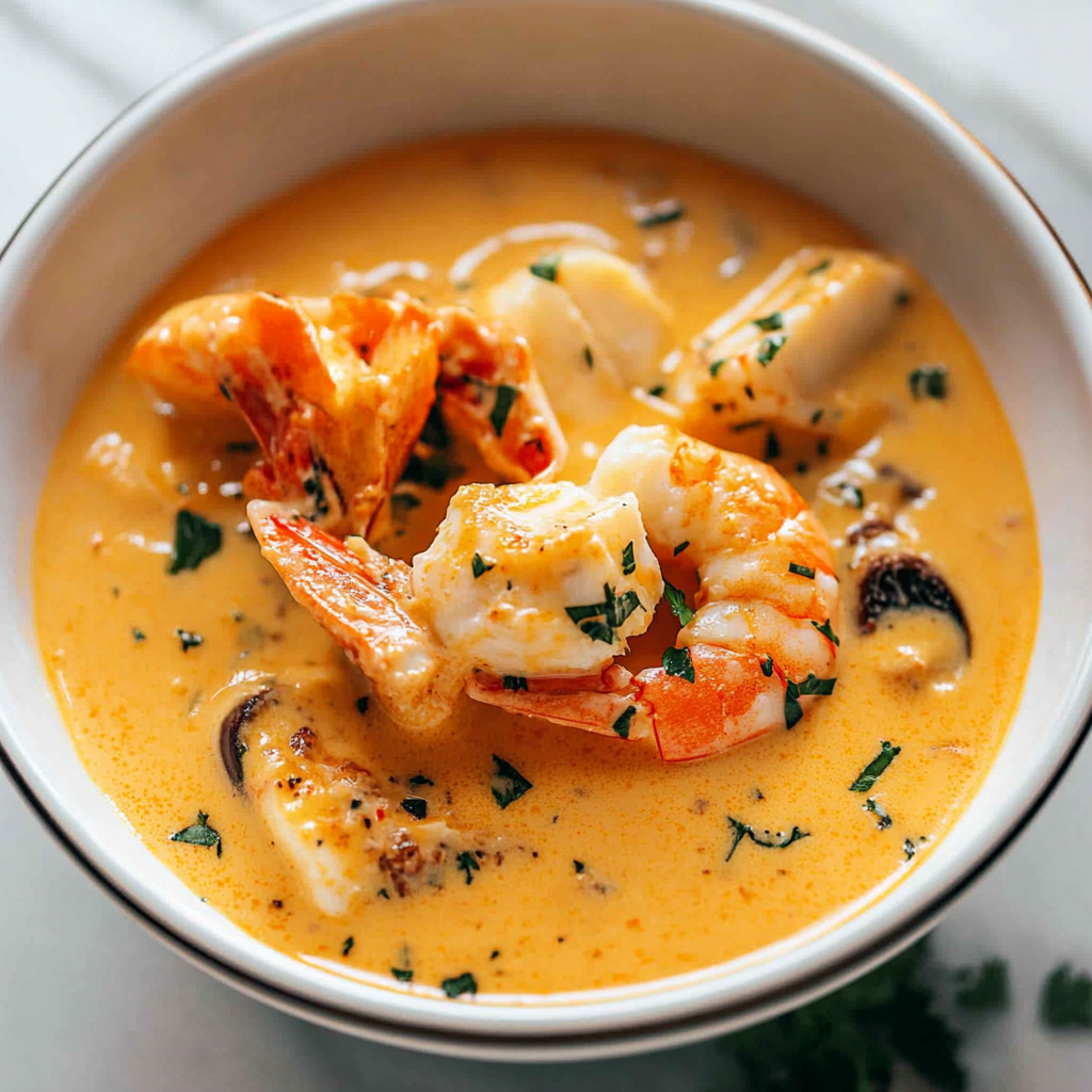 Recipe preparation for Seafood Bisque