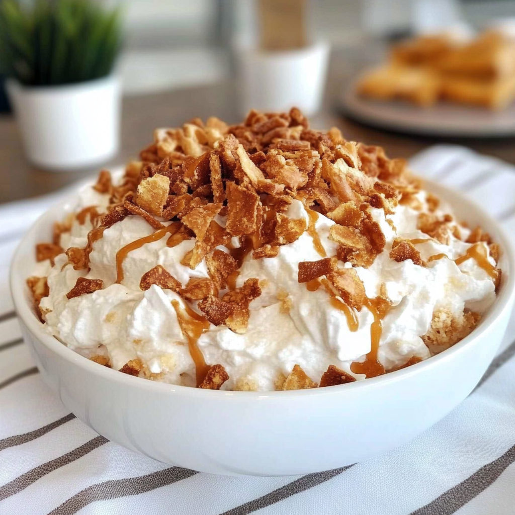 Recipe preparation for Pineapple Pretzel Fluff Salad