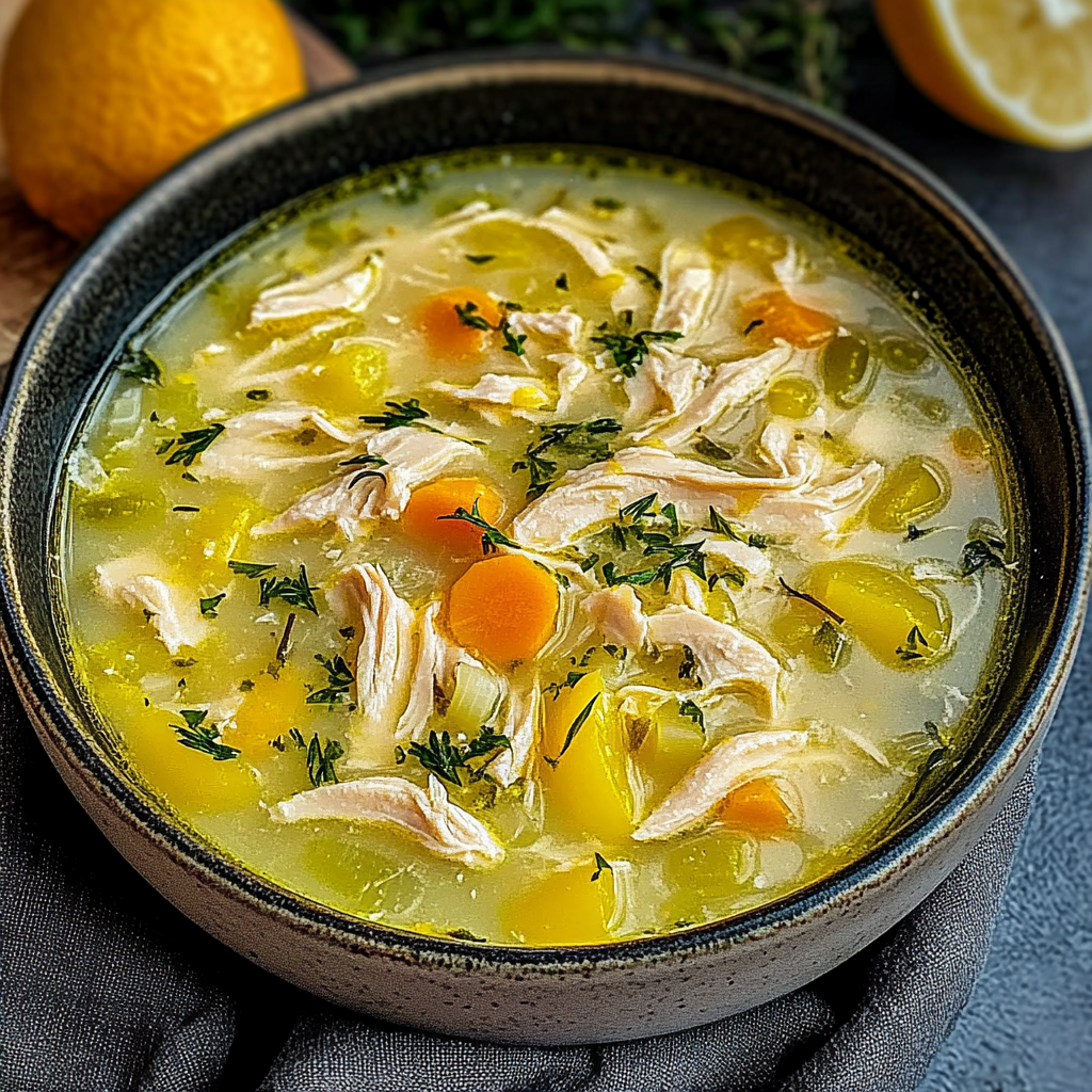 Recipe preparation for Greek Lemon Chicken Soup (Avgolemono)