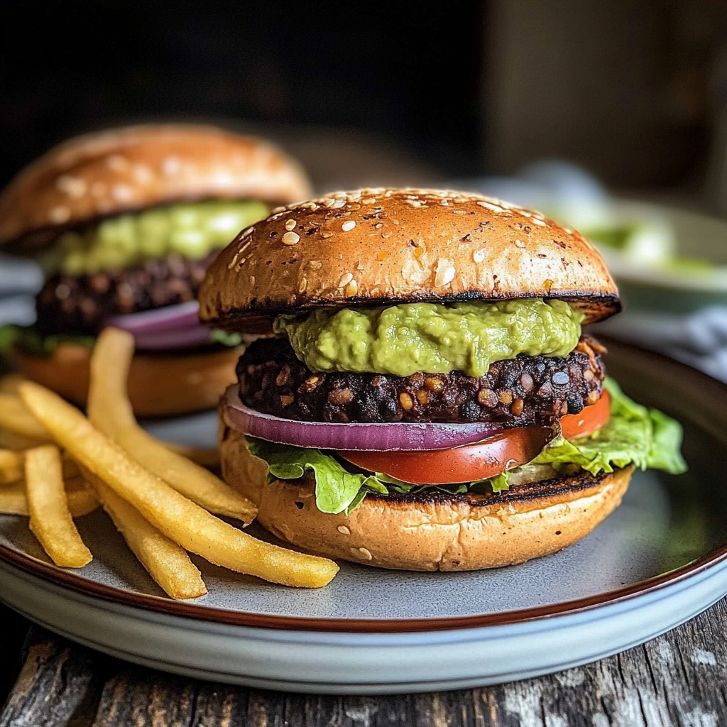 Recipe preparation for Black Bean Burgers with Avocado Crema