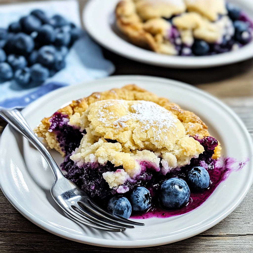 Recipe preparation for Old-Fashioned Blueberry Cobbler