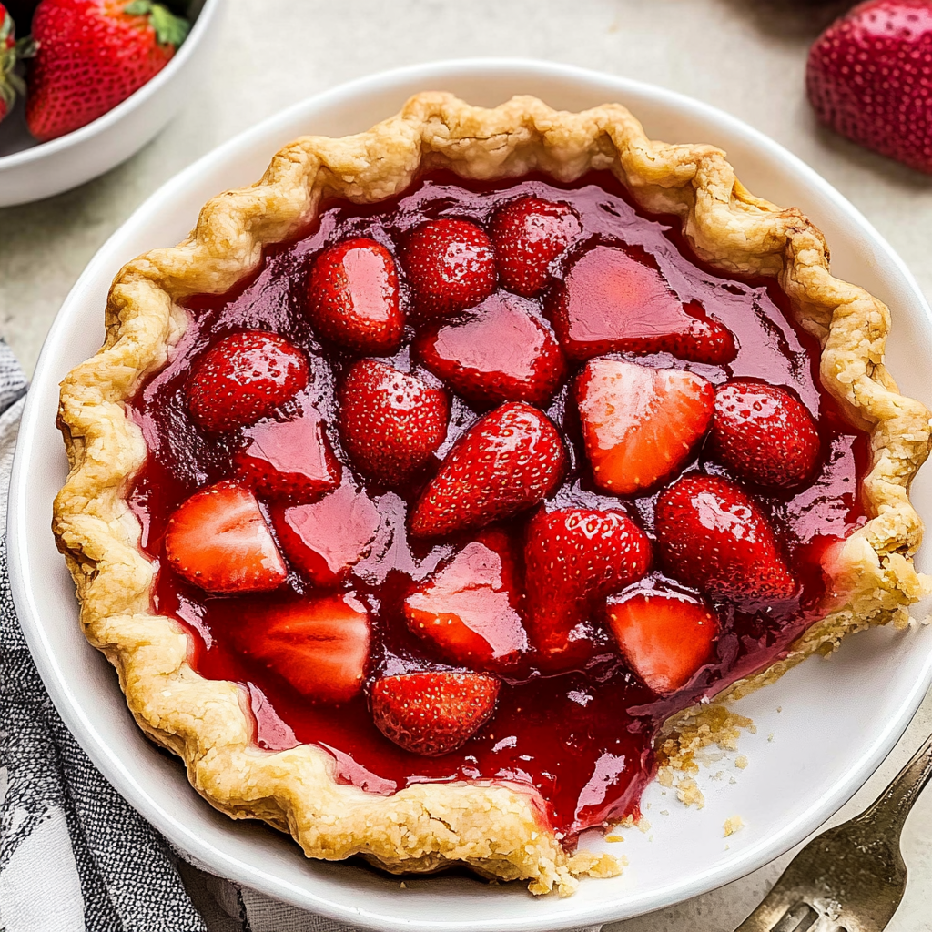 Recipe preparation for Fresh Strawberry Pie