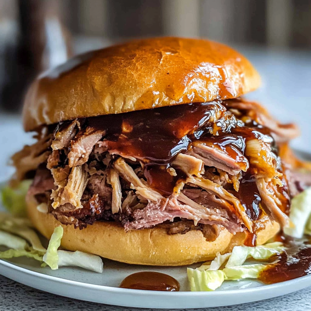 Recipe preparation for Slow Cooker Pulled Pork Sandwiches