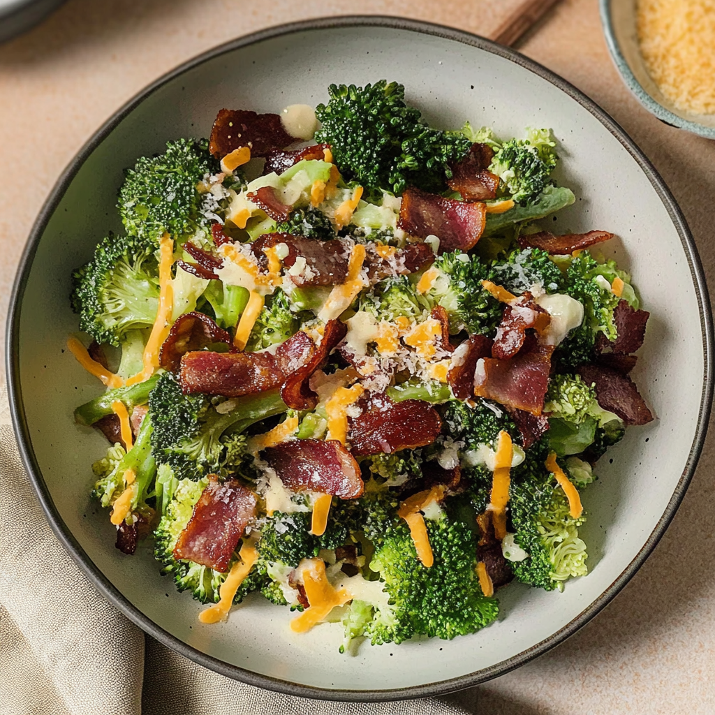 Recipe preparation for Bacon Broccoli Salad