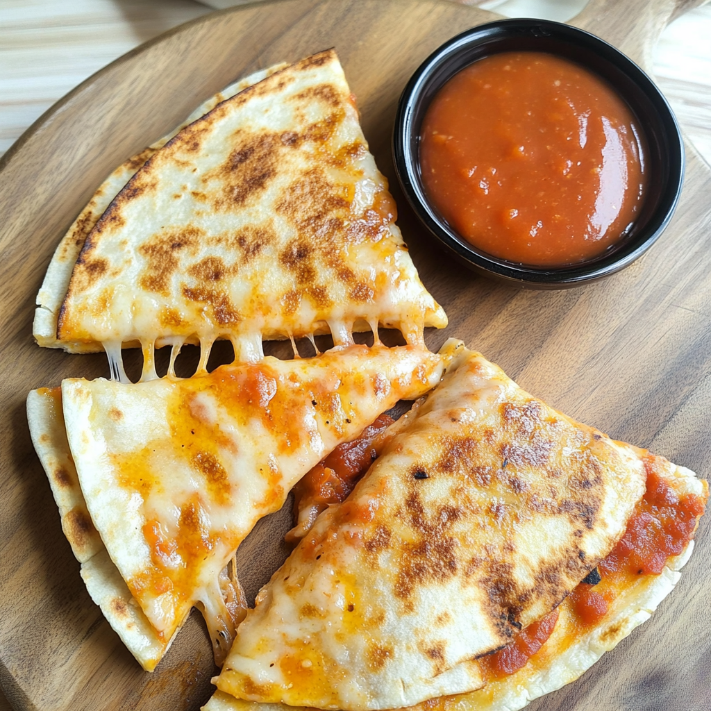 Recipe preparation for Pepperoni Pizza Quesadillas
