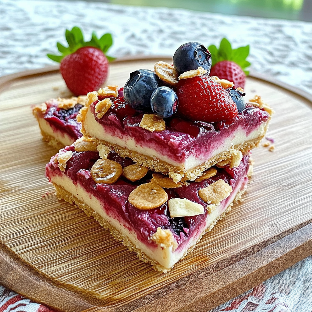 Recipe preparation for Strawberry and Blueberry Oreo Bars