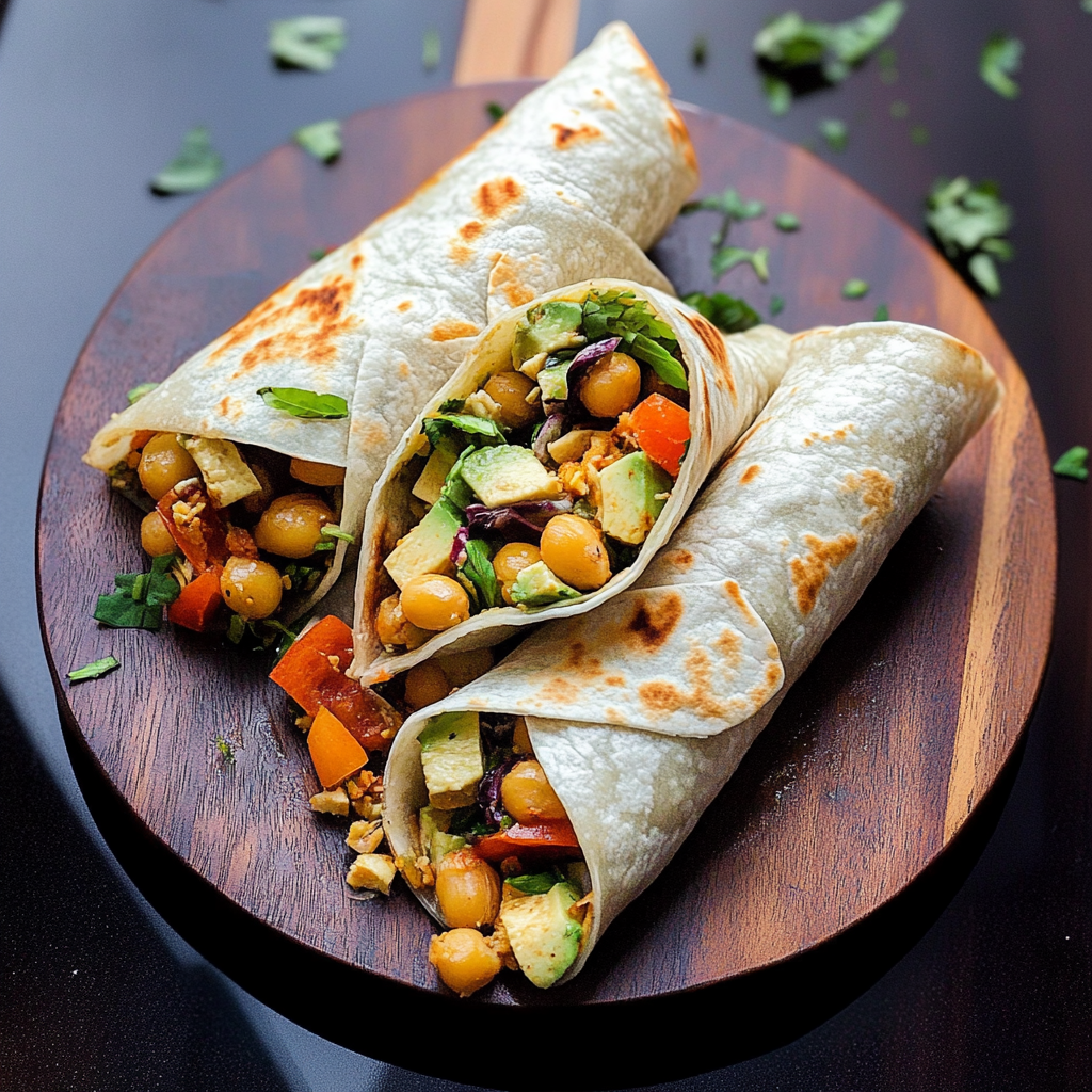 Recipe preparation for Dairy-Free Thai Chickpea Wraps