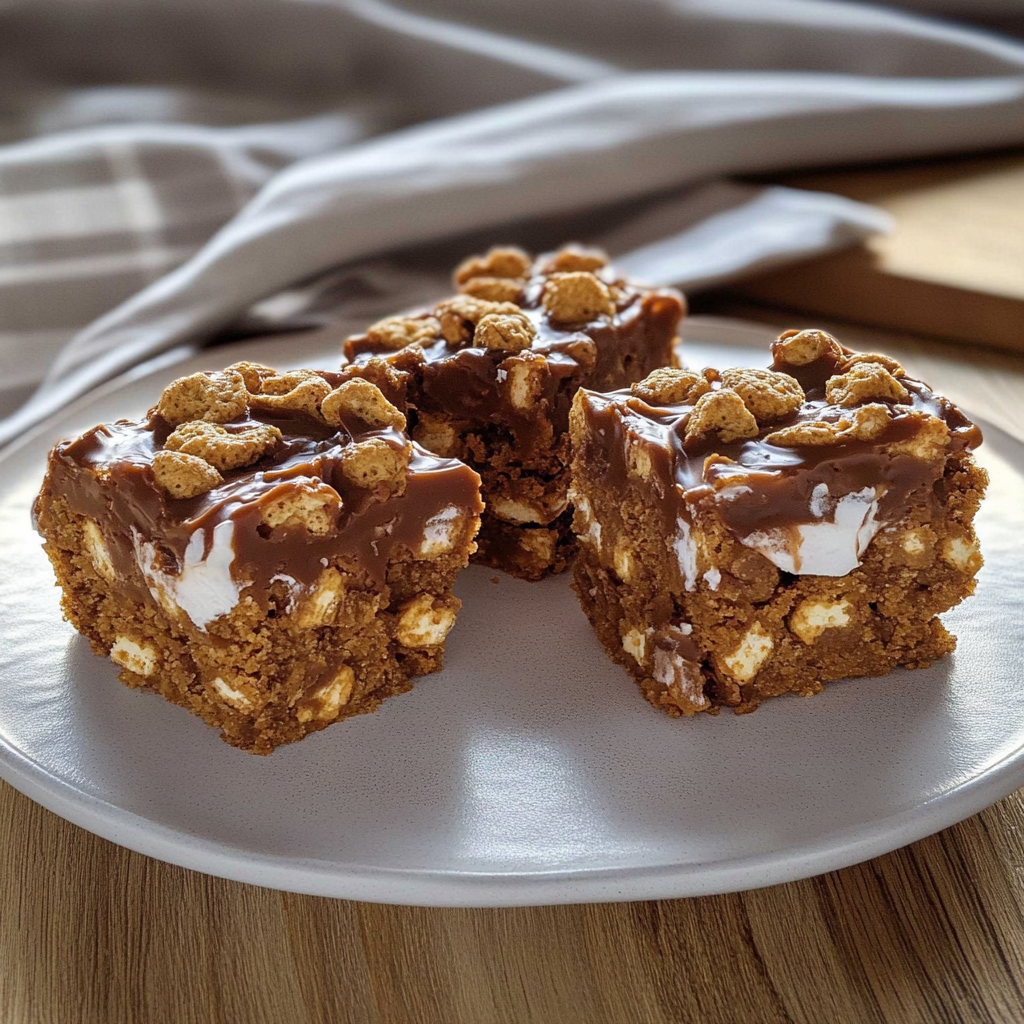 Recipe preparation for Golden Grahams S'Mores Bars