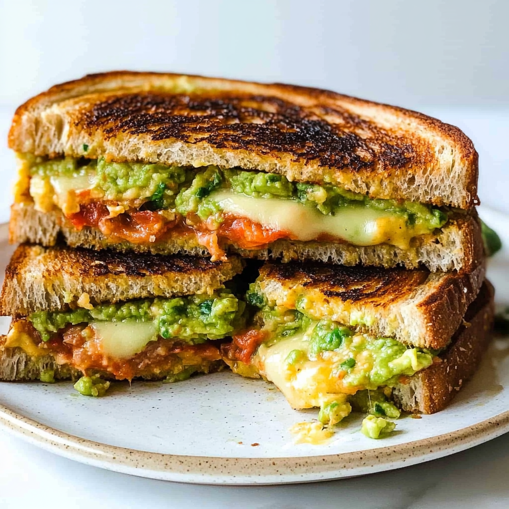 Recipe preparation for Pesto Avocado Grilled Cheese Sandwich