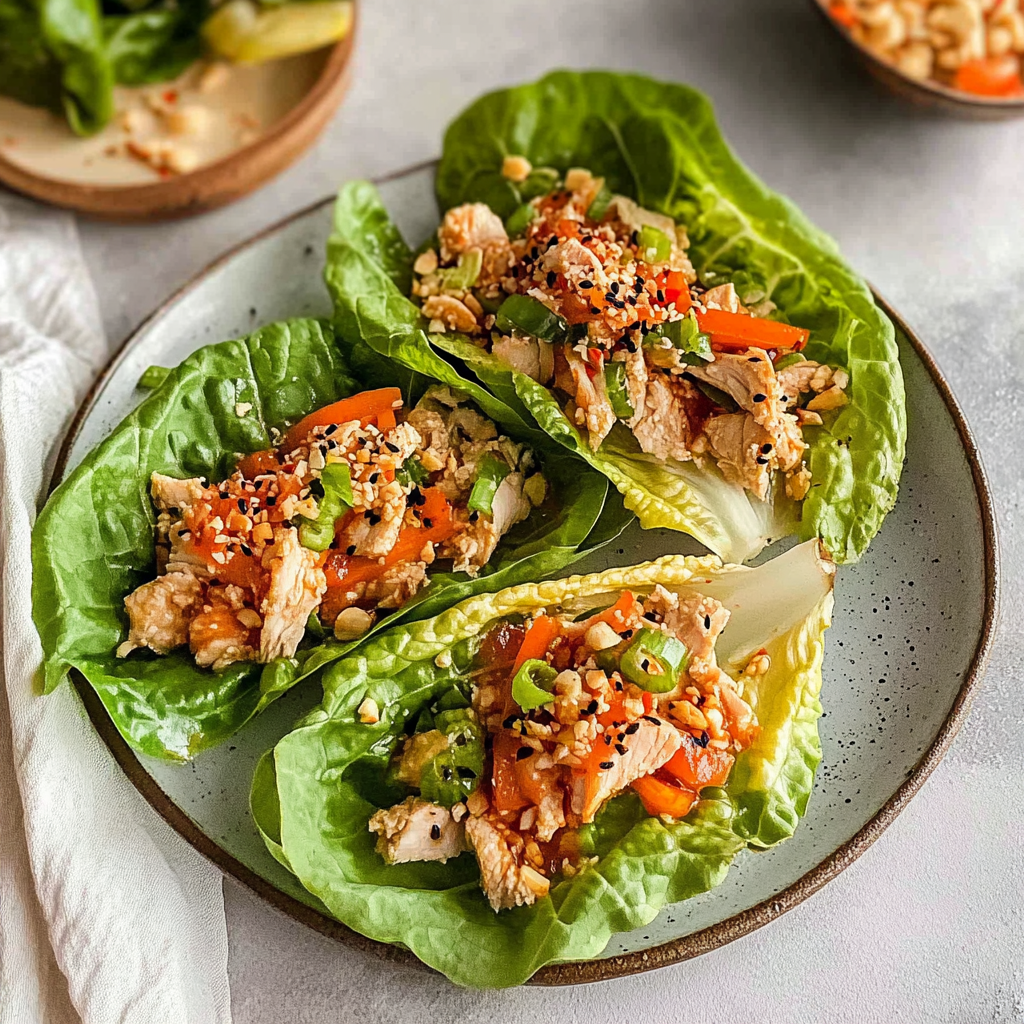 Recipe preparation for Thai Chicken Lettuce Wraps