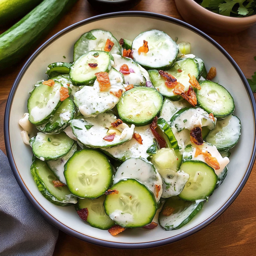 Recipe preparation for Jalapeno Popper Cucumber Salad