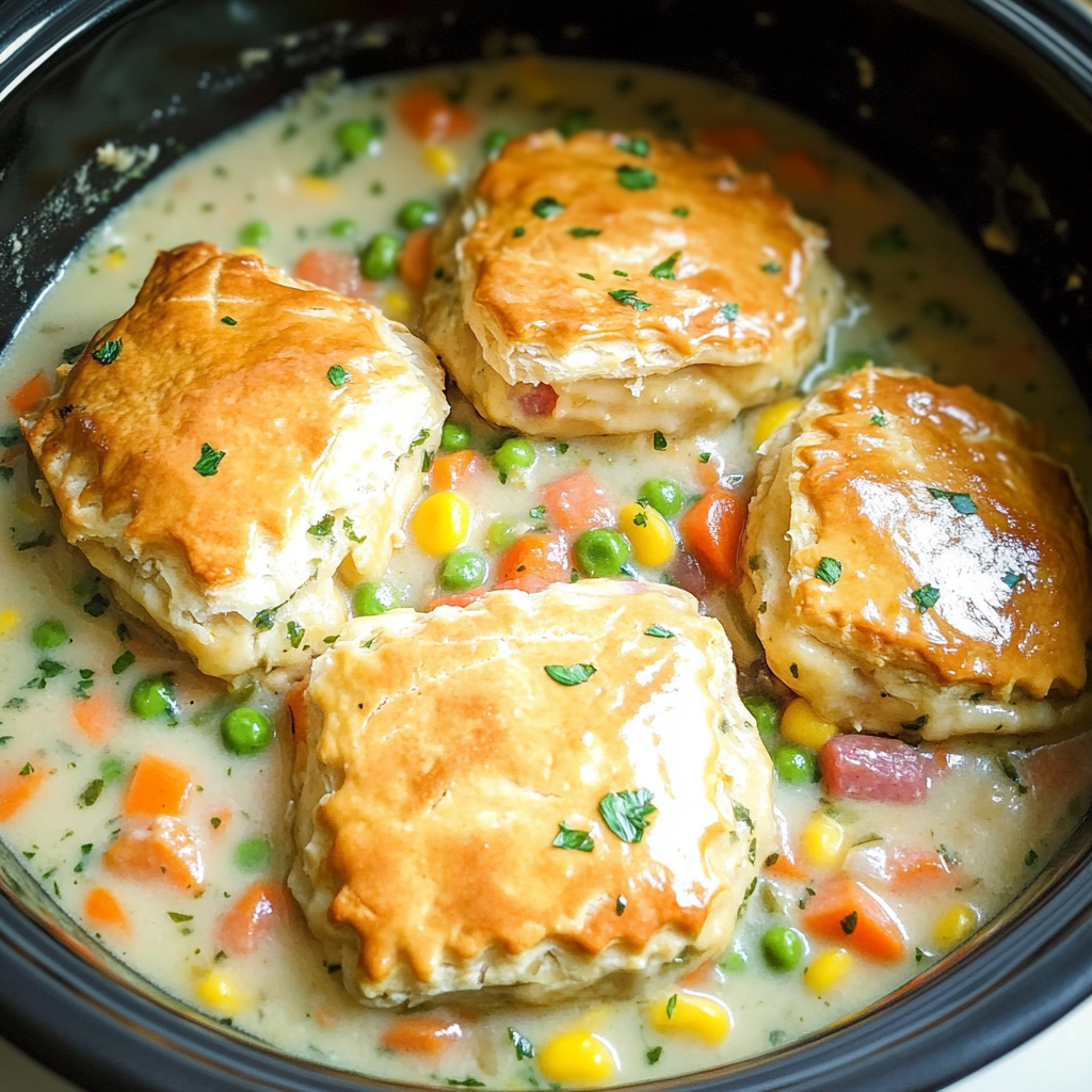 Recipe preparation for crock pot chicken pot pie