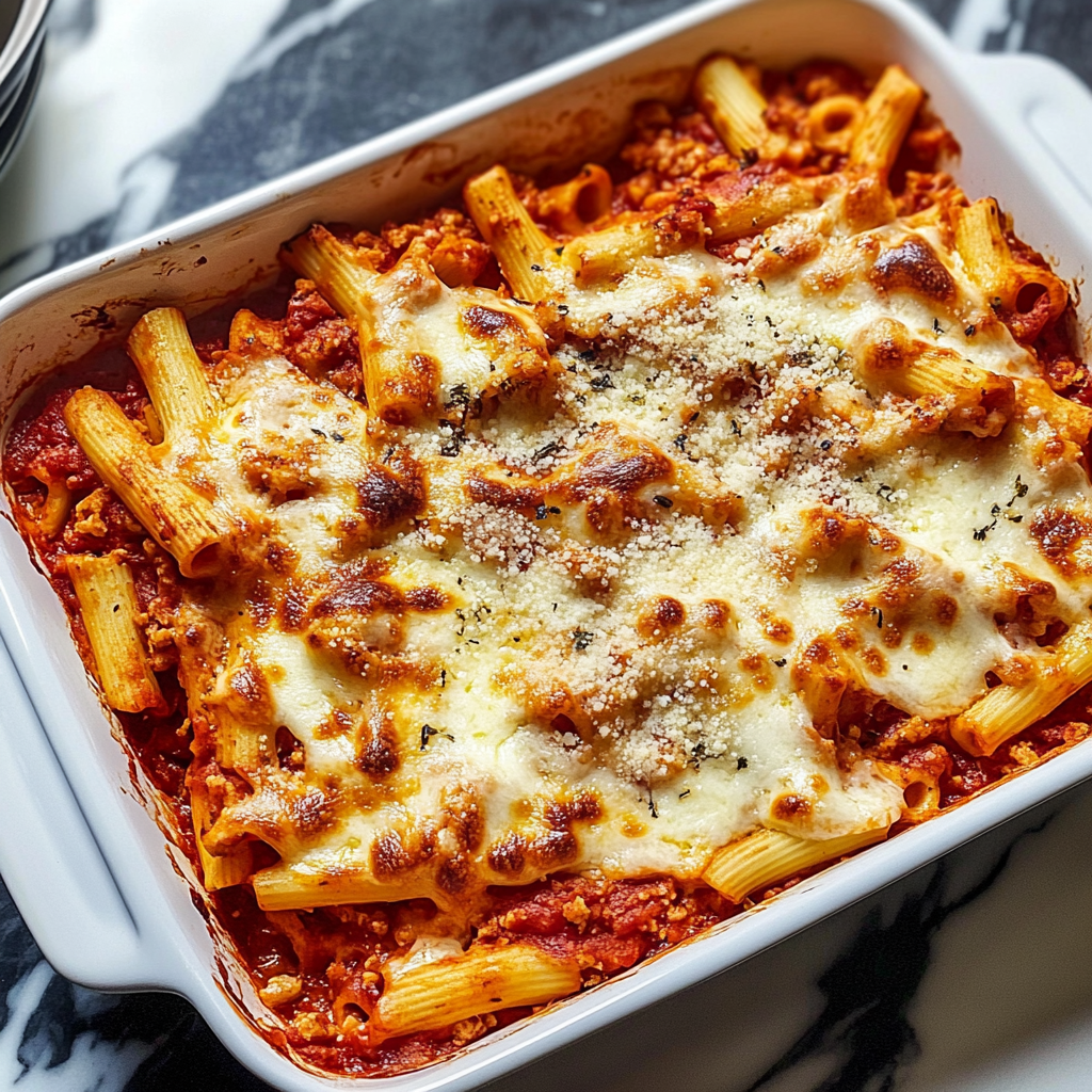 Recipe preparation for Tomato Baked Ziti