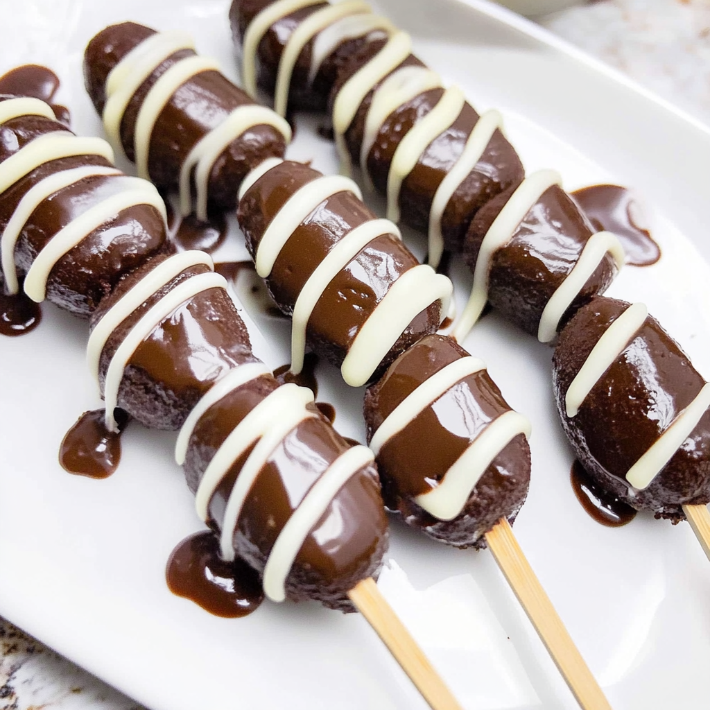 Recipe preparation for Zesty Chocolate Skewers