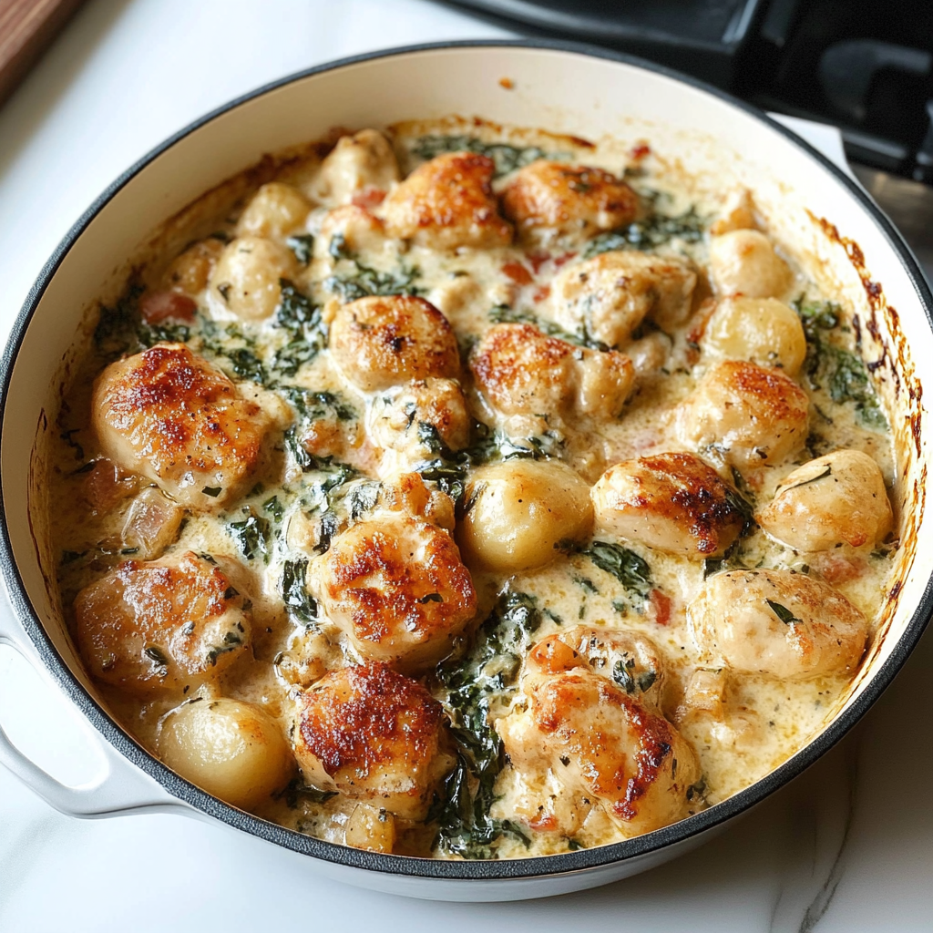 Recipe preparation for Asiago Chicken and Gnocchi