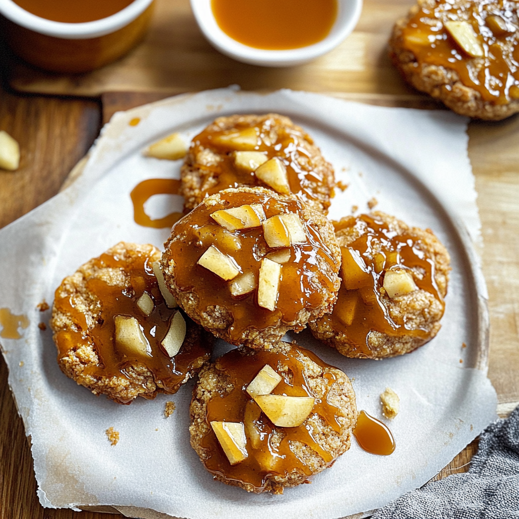 Recipe preparation for Caramel Apple Cookies