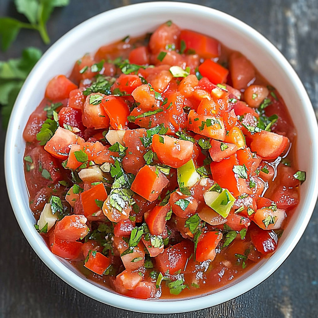 Recipe preparation for Salsa Recipe with Fresh Tomatoes