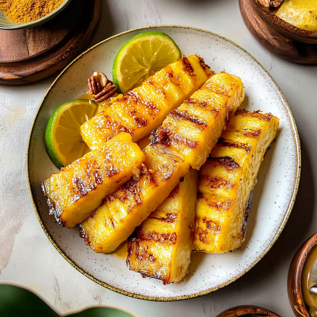 Recipe preparation for Chili Lime Grilled Pineapple